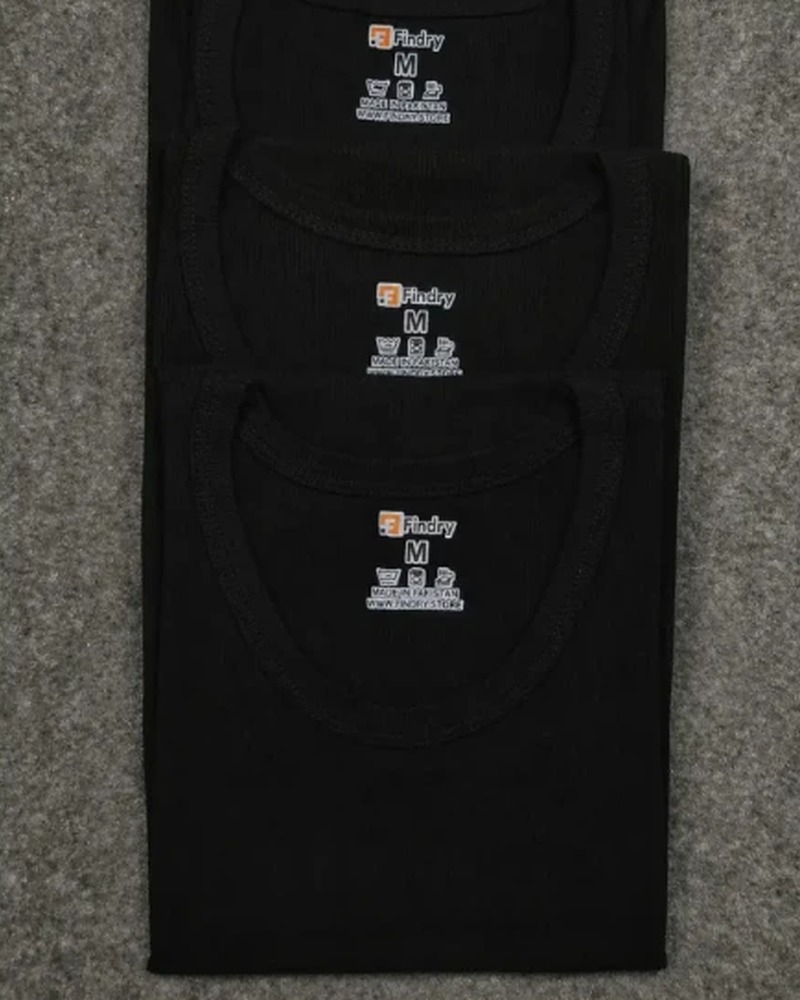 Pack of Three Black Men's Tank Tops