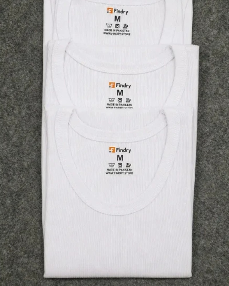 Pack of Three White Men's Tank Tops