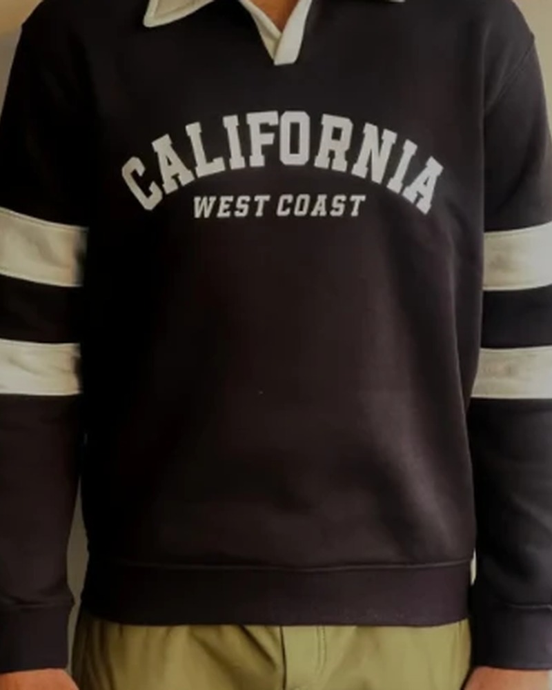 Black Rugby-Style Sweatshirt (Free Delivery)