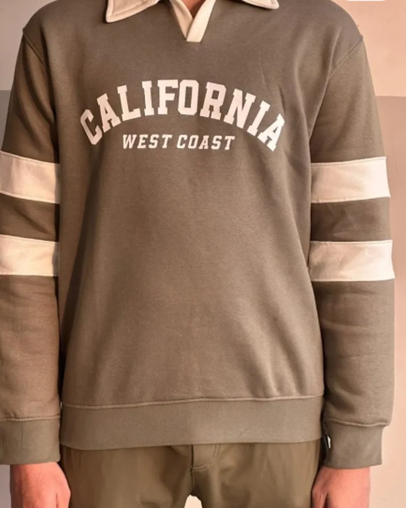 Olive Rugby-Style Sweatshirt (Free Delivery)