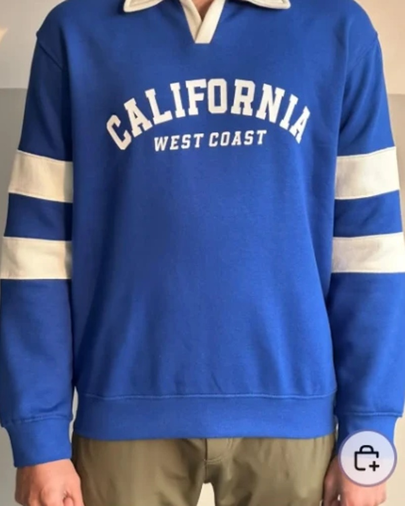 Royal Blue Rugby-Style Sweatshirt (Free Delivery)